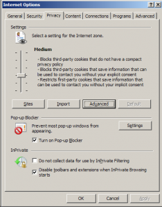 Internet Explorer Options
